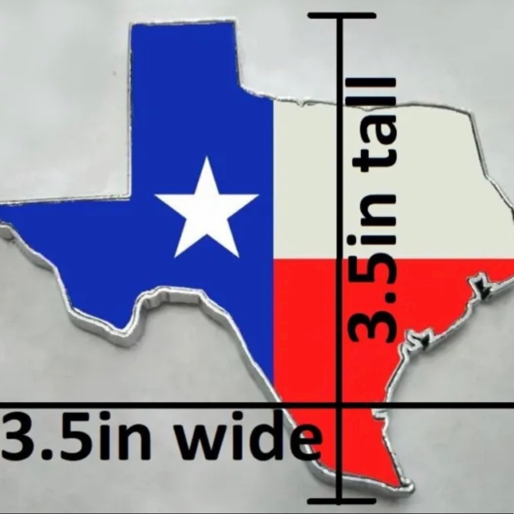 3.5" Large TEXAS FLAG IN SHAPE OF TEXAS EMBLEM State Edition Decal Truck METAL